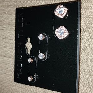 New Madison Tyler Earrings Set of 3 in Rose Gold-Tone